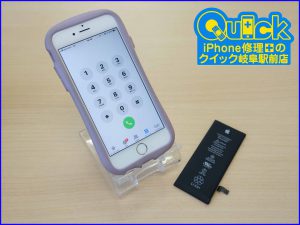 関市よりiPhone6のバッテリー交換修理にご来店～♪アイフォン修理のクイック岐阜
